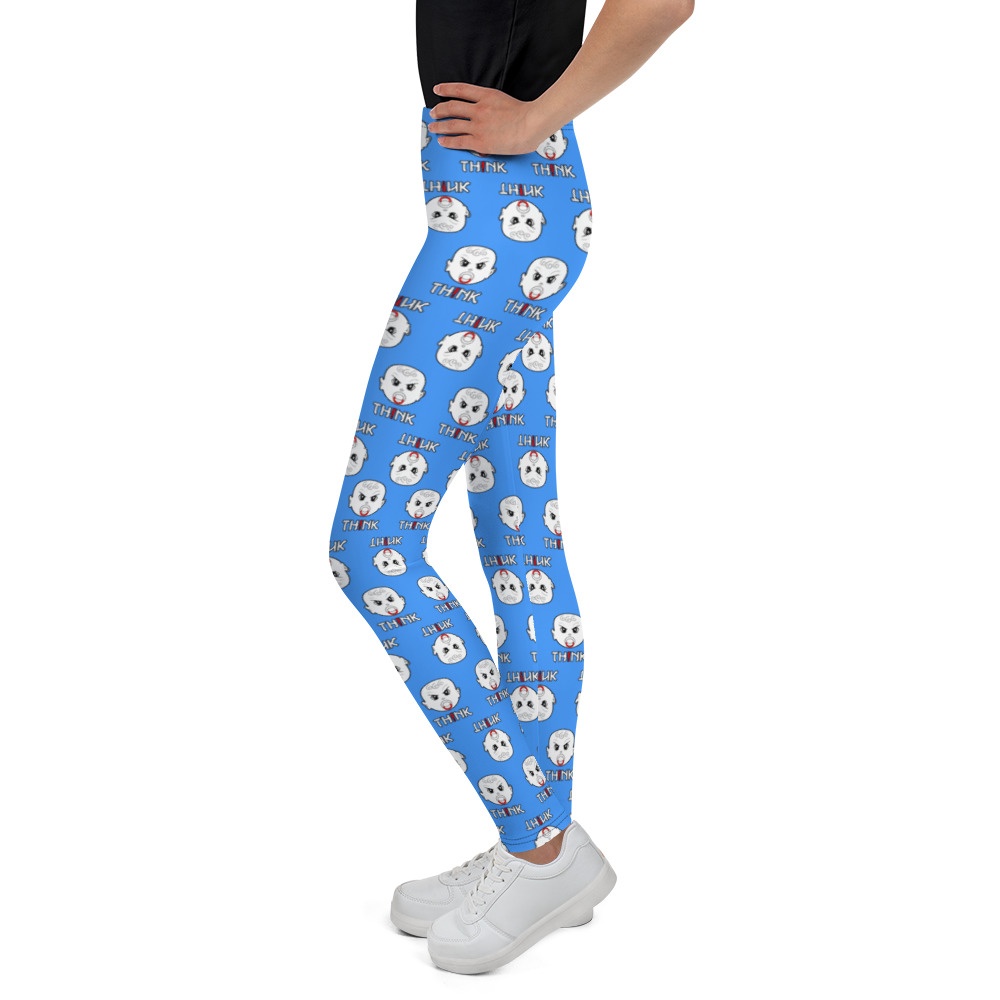 One Angry Baby TH!NK” Baby Blue Youth Leggings – One Angry Baby